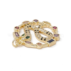 Brass Colorful Cubic Zirconia Pendants&nbsp;KK-E068-VA166-2