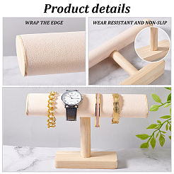 Wood & Velvet T Bar Bracelet Display Stands&nbsp;ODIS-WH0061-40B
