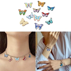 15Pcs 15 Styles Light Gold Tone Alloy Enamel Pendants&nbsp;ENAM-YW0004-41