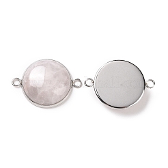 Natural Rose Quartz Connector Charms&nbsp;G-D059-01A-10