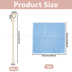 3Pcs 925 Sterling Silver Cable Chain Extender&nbsp;STER-DC0002-02G