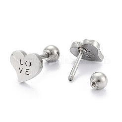 Tarnish Resistant 201 Stainless Steel Cartilage Earrings for Valentine's Day&nbsp;EJEW-R147-37