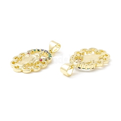 Rack Plating Brass Micro Pave Cubic Zirconia Pendants&nbsp;KK-E278-01G