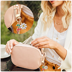 16Pcs 4 Styles Flower & Fruit Alloy Enamel Pendant Decoration&nbsp;HJEW-PH02101