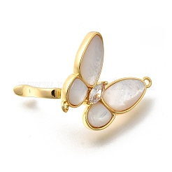 Brass Pave Clear Cubic Zirconia Fold Over Clasps&nbsp;KK-K398-12G
