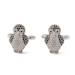 Penguin Clear & Black Cubic Zirconia Cuff Ring&nbsp;RJEW-M146-05P