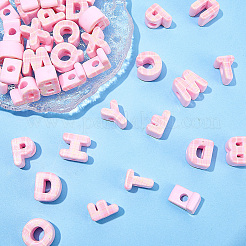 50Pcs Printed Opaque Acrylic European Beads&nbsp;MACR-SP0002-21A