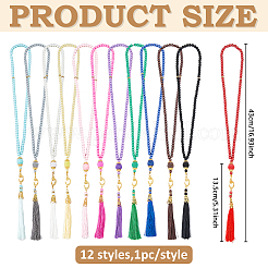 12Pcs 12 Colors Round Glass Imitation Pearl Beaded Decorations&nbsp;FIND-DC0007-93