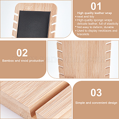 Bamboo Wood Jewelry Collection Necklace Display Stand&nbsp;ODIS-WH0005-06A