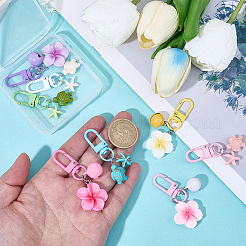8Pcs Flower & Turtle & Starfish Synthetic Turquoise Pendant Decorations&nbsp;HJEW-BM0001-31