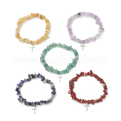 Natural Gemstone Chip Beads  Stretch Bracelets&nbsp;BJEW-JB13250