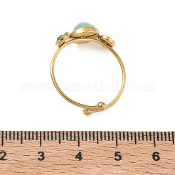 Natural Amazonite Adjustable Finger Rings for Women&nbsp;RJEW-A101-01G-01
