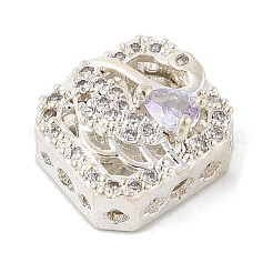 Brass Micro Pave Cubic Zirconia Beads&nbsp;KK-K297-31