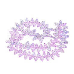 Electroplate Transparent Glass Beads Strands&nbsp;EGLA-N056-03A-07