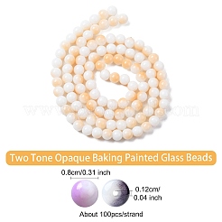 Two Tone Opaque Baking Paint Glass Beads Strands&nbsp;DGLA-YW0001-18A