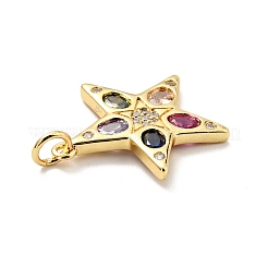 Brass Micro Pave Cubic Zirconia Pendants&nbsp;KK-E015-28G
