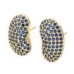 Brass Micro Pave Cubic Zirconia Stud Earrings&nbsp;EJEW-K324-09G-01