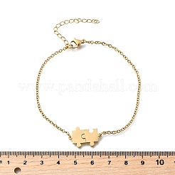 201 Stainless Steel Pulsera Puzzle Link Bracelets&nbsp;BJEW-B128-03G