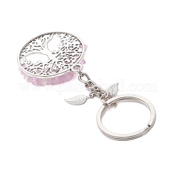 Flat Round with Tree of Life Alloy Keychains&nbsp;KEYC-MZ00039-03