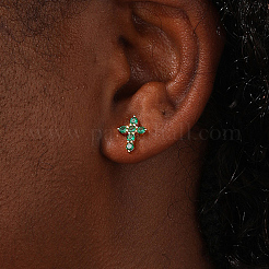 Exquisite Cross Brass Cubic Zirconia Stud Earrings&nbsp;LS-GX6224