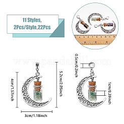2 Sets Alloy Moon European Dangle Charms&nbsp;PALLOY-FI0001-03