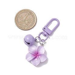 4Pcs Flower Resin & Iron Bell Pendant Decorations&nbsp;HJEW-JM04260