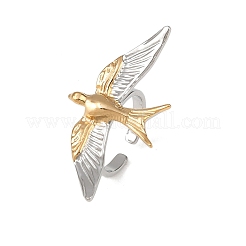 Adjustable 201 Stainless Steel Cuff Open Rings for Women&nbsp;RJEW-B156-01GP