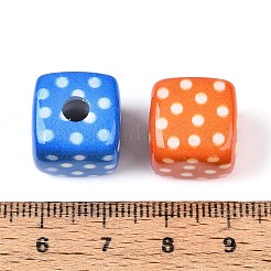 Opaque Printed Acrylic Beads&nbsp;OACR-T029-10M