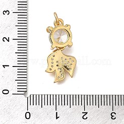 Brass Micro Pave Cubic Zirconia Pendants&nbsp;KK-Z125-07G