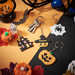 4Pcs 4 Styles Halloween PVC Keychain for Women&nbsp;KEYC-TA0004-74