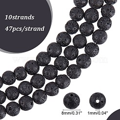 Synthetic Lava Rock Beads Strands&nbsp;X-G-S277-8mm-01