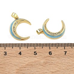 Brass Micro Pave Clear Cubic Zirconia Pendants&nbsp;KK-A294-04G-02