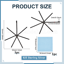 925 Sterling Silver Pendant Cabochon Settings&nbsp;STER-BC0003-91