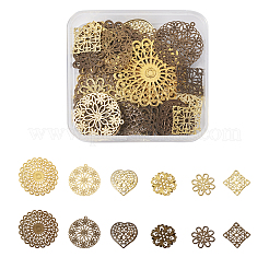 60Pcs 12 Style Brass Multi-strand Links & Filigree Joiners Links&nbsp;KK-SW0001-05