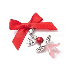 Angel Glass Pearl Beads & Acrylic Pendant Decorations&nbsp;HJEW-JM03184-03