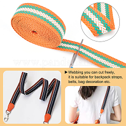 5 Yards Polycotton Striped Ribbon&nbsp;OCOR-WH0090-019B
