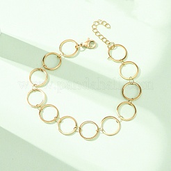 304 Stainless Steel Ring Link Chain Bracelets&nbsp;BJEW-P373-02D-G
