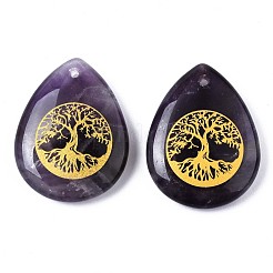 Natural Amethyst Pendants&nbsp;G-T122-71E