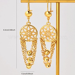 Elegant Brass Round Tassel Hoop Earrings&nbsp;XN7680-2