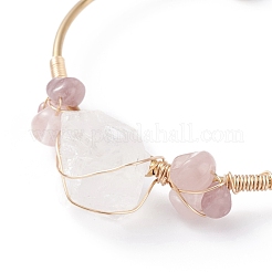Natural Crystal & Mixed Stone Beads Wrap Cuff Bangle&nbsp;BJEW-JB07262