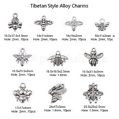 100Pcs 10 Style Tibetan Style Alloy Pendants&nbsp;TIBEP-CJ0001-76