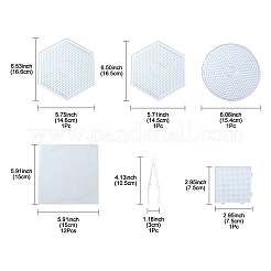 Hexagon & Flat Round & Square ABC Plastic Pegboards&nbsp;DIY-YW0008-46