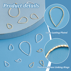 90Pcs 12 Style Teardrop Brass Linking Rings&nbsp;KK-PH0009-91