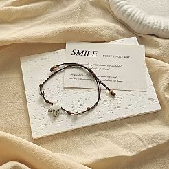 Brass & Porcelain Braided Beaded Bracelets&nbsp;WG0303E-01
