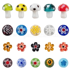 50Pcs 4 Style Handmade Lampwork Beads&nbsp;LAMP-FS0001-06