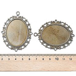 Tibetan Style Oval Pendant Cabochon Settings&nbsp;TIBE-473-B-RS