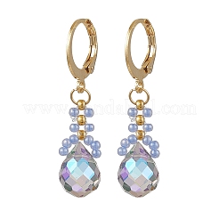 Glass Seed Beads Leverback Earrings&nbsp;EJEW-MZ00398-01