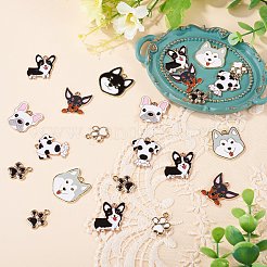 32Pcs 8 Styles Alloy Enamel Pendants&nbsp;ENAM-TA0004-18