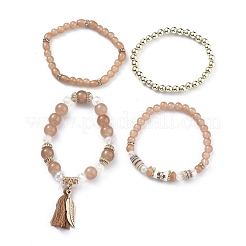 Multi-layered Stretch Bracelets Sets&nbsp;BJEW-H533-02B