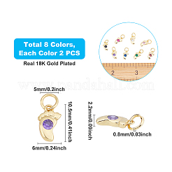 Brass Micro Pave Cubic Zirconia Pendants&nbsp;KK-FH0001-73G